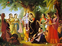 Krsna with gopis